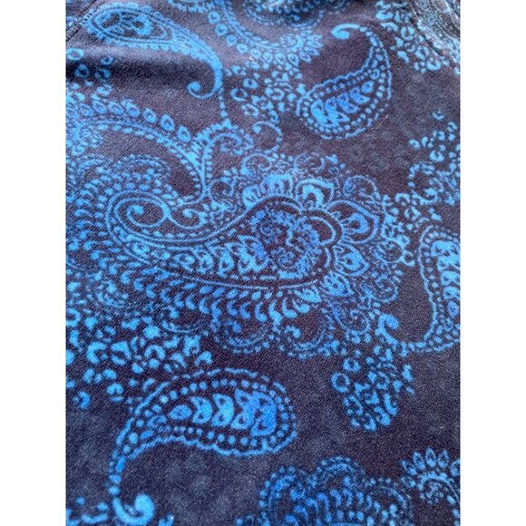 Kim Rogers Womens Paisley Zip-Up soft warm  Jacket XL Blue & Black Grandmacore - Picture 5 of 8